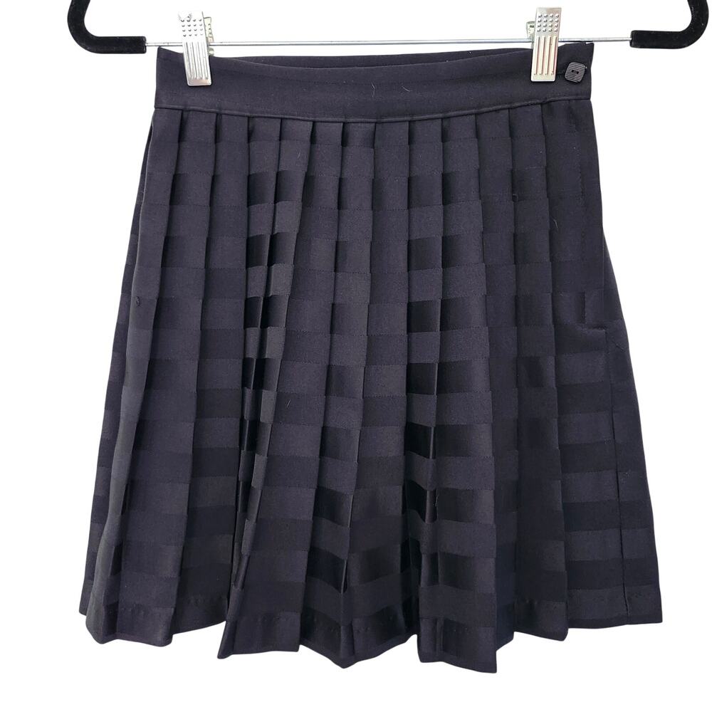 Vintage Kayo Pleated Black Mini Skirt Size 5/6